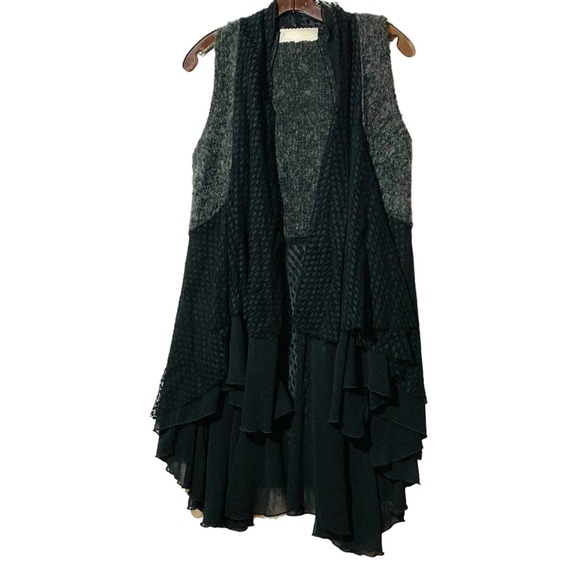 A'reve Black Gray Open Cardigan Jacket Top Layering Piece sz small - Picture 11 of 13